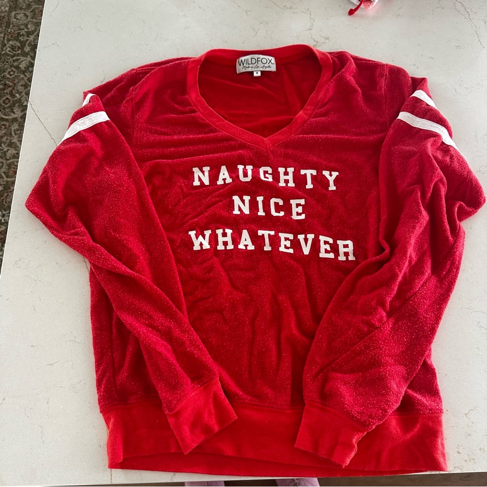 Wildfox Vibrant Red Statement Sweater